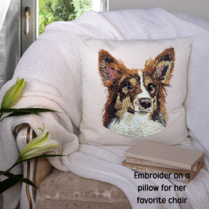 American Shepard Dog Embroidery