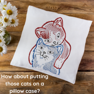 Valentine Cats Embroidery